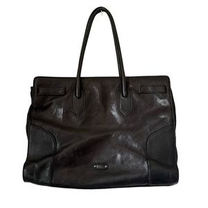 Frye Black Leather Large Tote Laptop Bag